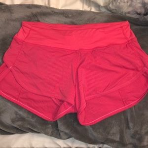 size 2 pink lululemon shorts